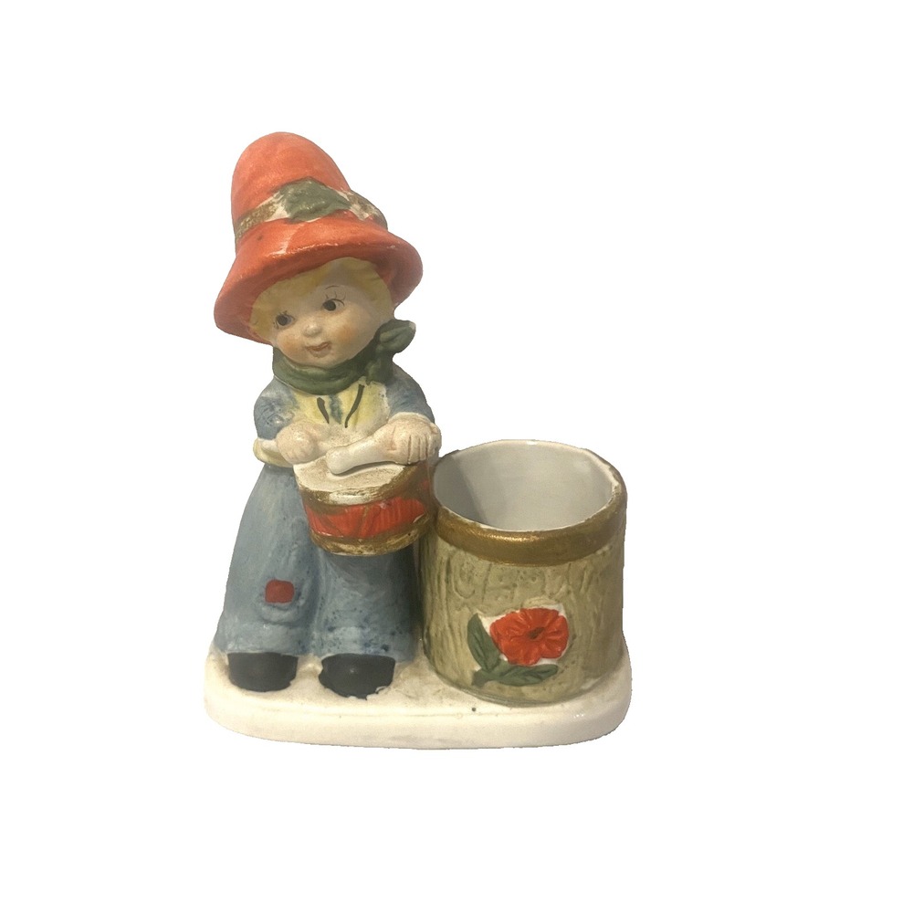 christmas luvkin vintage tea light candle holder drummer boy flower